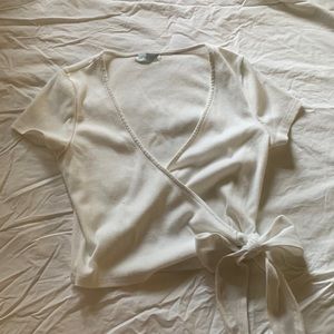 White wrap top
